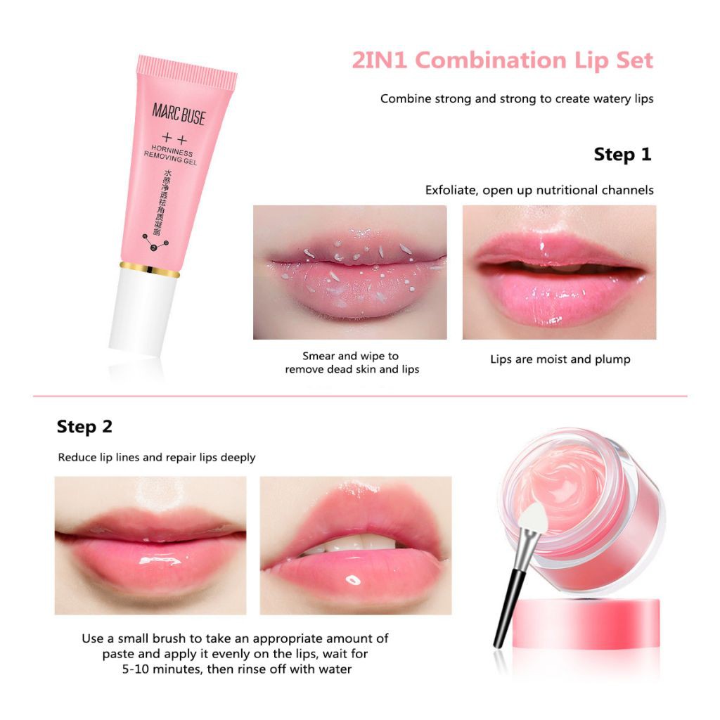 Bộ chăm sóc môi DRAGON RANEE gồm kem tẩy tế bào chết và mặt nạ môi