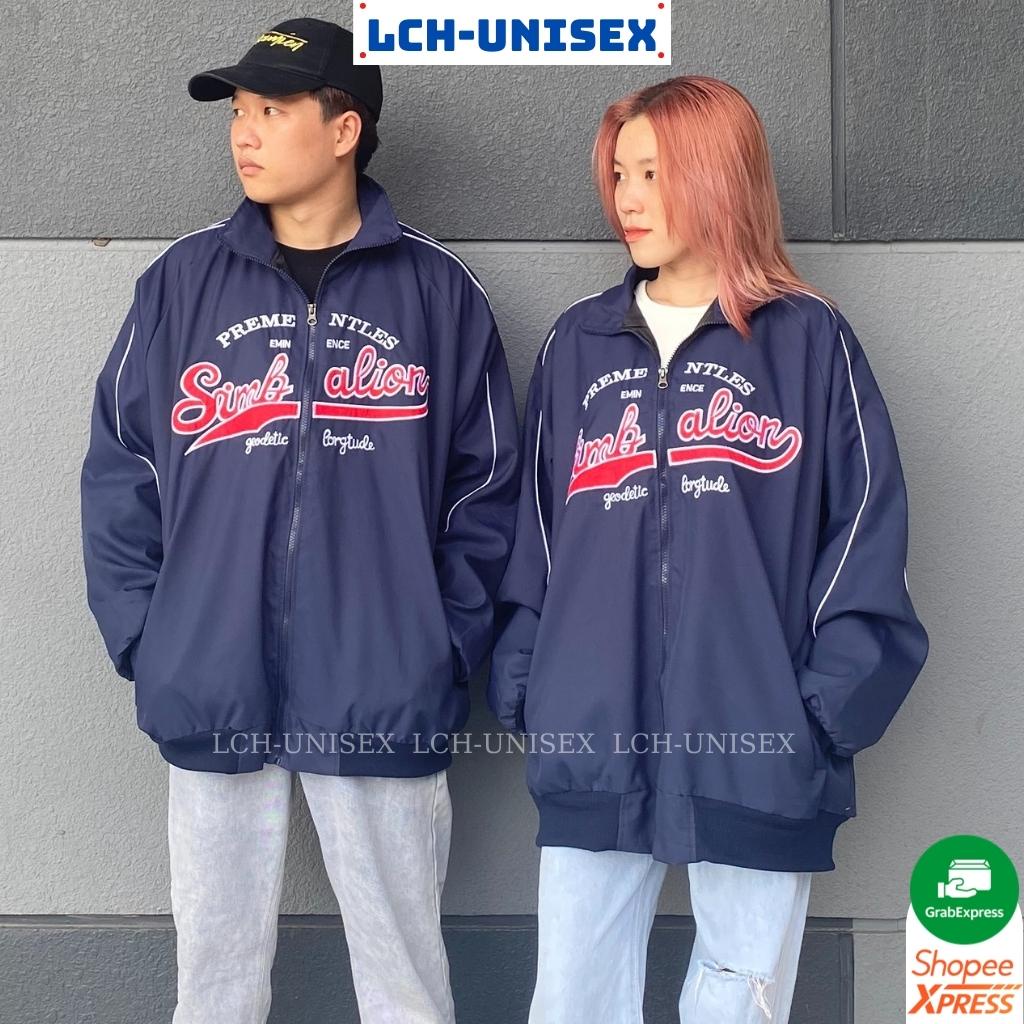 Áo khoác dù nam nữ 2 lớp thêu SIMBALION Áo bomber unisex form rộng 3 túi vải dày đẹp LCH