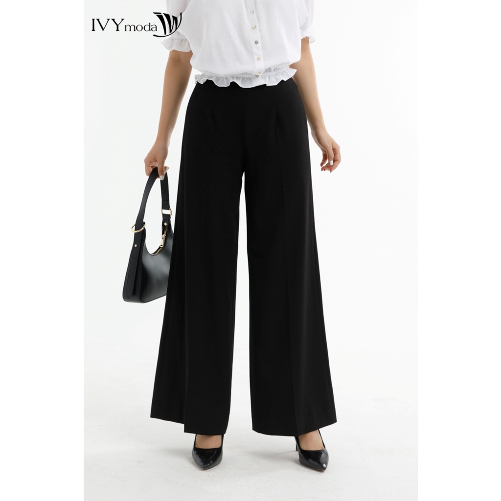 Quần dài nữ ống rộng IVY moda MS 22M7617