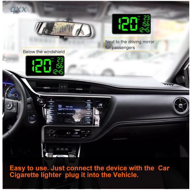 [qxx] C1090 Car HUD Head Up Display GPS Large Screen Speedometer Hud Display KM/h MPH