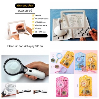 [FREESHIP] KÍNH LÚP ĐỌC SÁCH QUAY 180 ĐỘ - 6902A/B CÓ ĐÈN LED - KIÊM LA BÀN