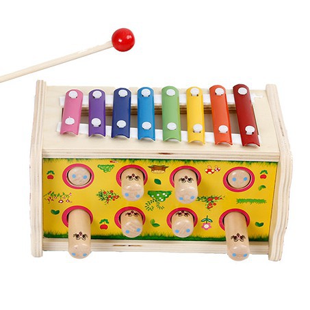 Đập chuột kết hợp đàn Xylophone. Đồ chơi thông minh có nhạc cho bé.