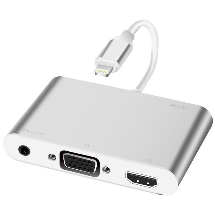 Cáp lightning to HDMI và VGA +Audio 3.5 kết nối tivi với điện thoại iphone ipad