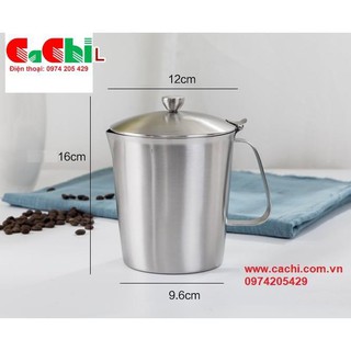 Ca inox chia vạch 1000ml có nắp