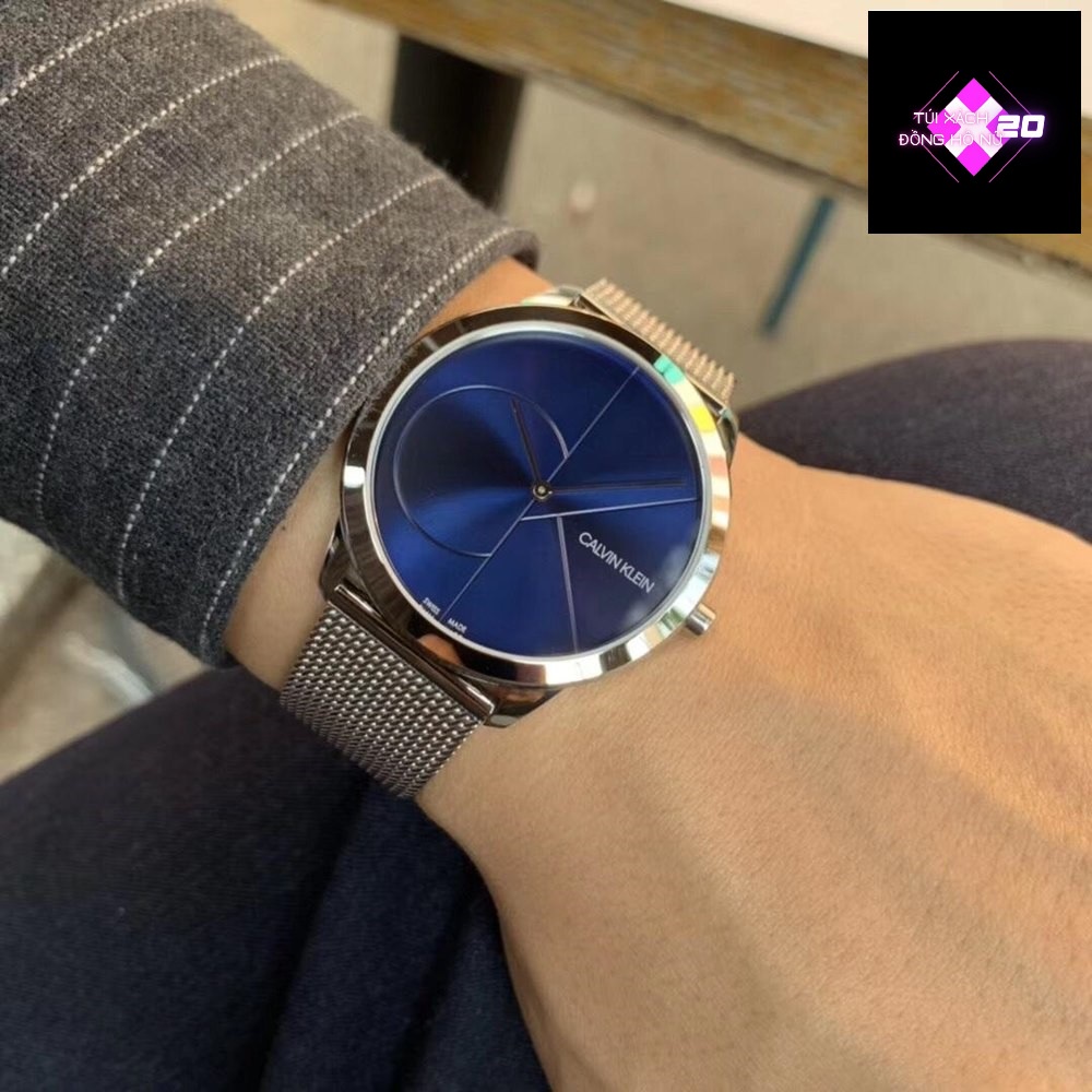 Đồng hồ đôi Calvin Klein Minimal Blue Dial  K3M2112N &amp; K3M2212N ; Black K3M214X1 &amp; K3M224X1 . 40mm &amp; 35mm. 3atm