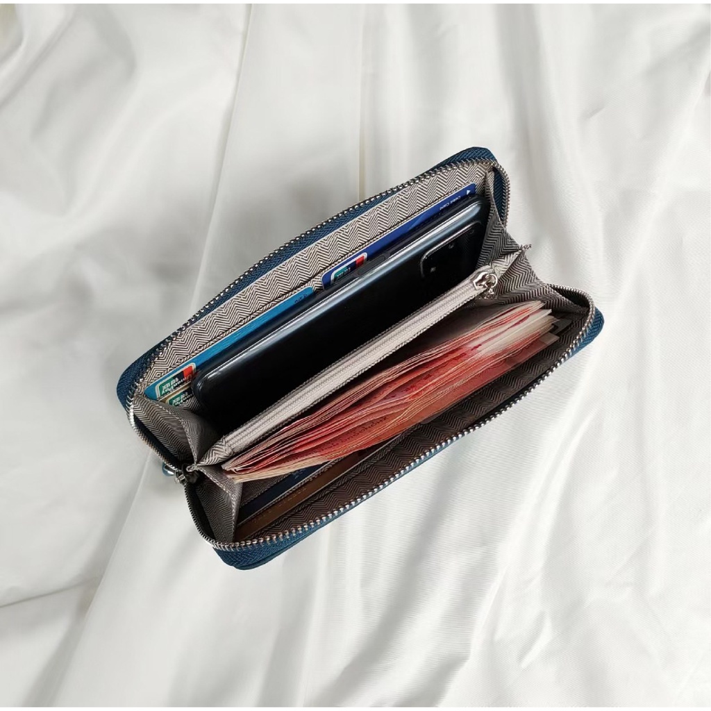 Ví nữ dài cầm tay Nalyn khóa kéo