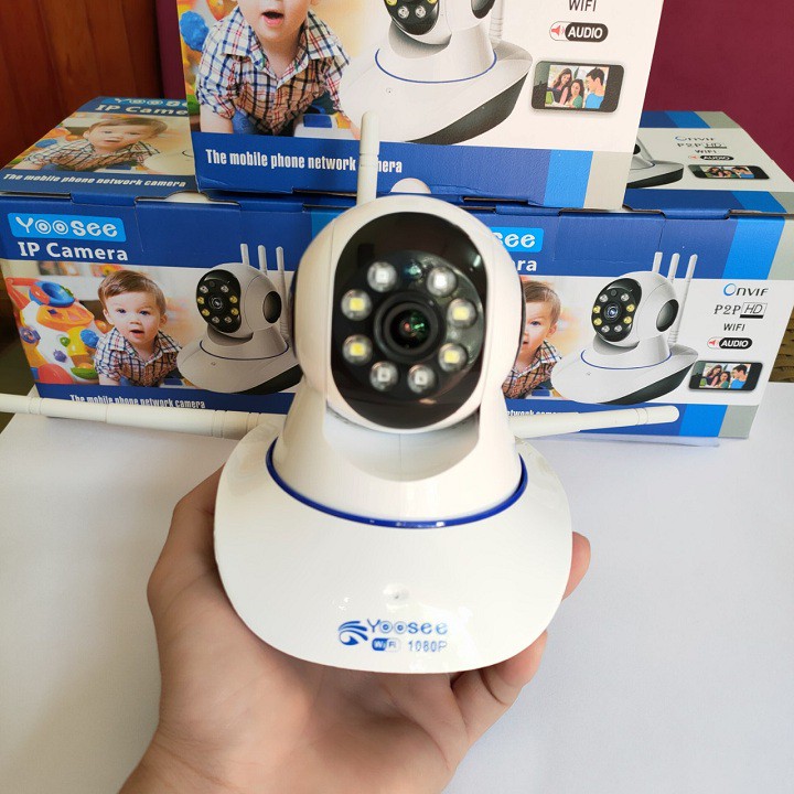 [GIÁ SẬP SÀN] CAMERA 3 RÂU YOOSEE 8LED 2.0MPX FHD 1080P XOAY 360 ĐỘ SIÊU NÉT - CÓ MÀU BAN ĐÊM