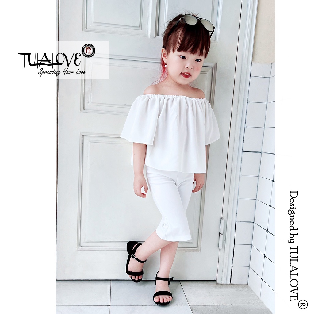 Áo Trễ Vai Cho Bé Gái  Tulalove Vải Đũi Cotton