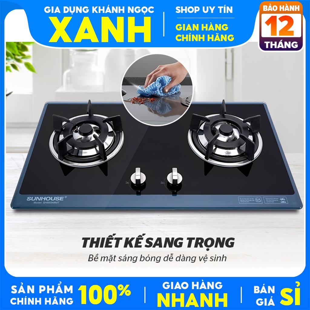 Bếp gas âm Sunhouse SHB5548MT-Chính Hãng trưng bày 99%+Tặng Dây gas,đánh lửa IC nhạy bén, giúp bật lửa nhanh.an toàn