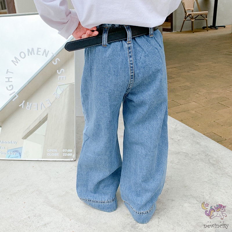 Quần jean ống rộng thời trang mùa thu Hàn Quốc năng động cho bé gái