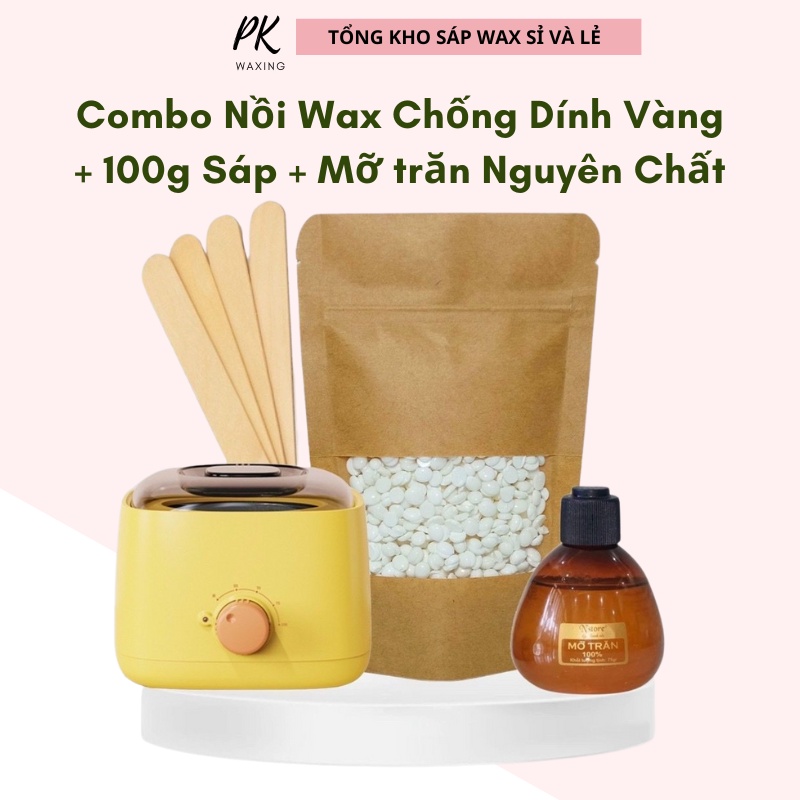 COMBO NỒI CHỐNG DÍNH SÁP WAX LÔNG MỠ TRĂN SIÊU TIẾT KIỆM