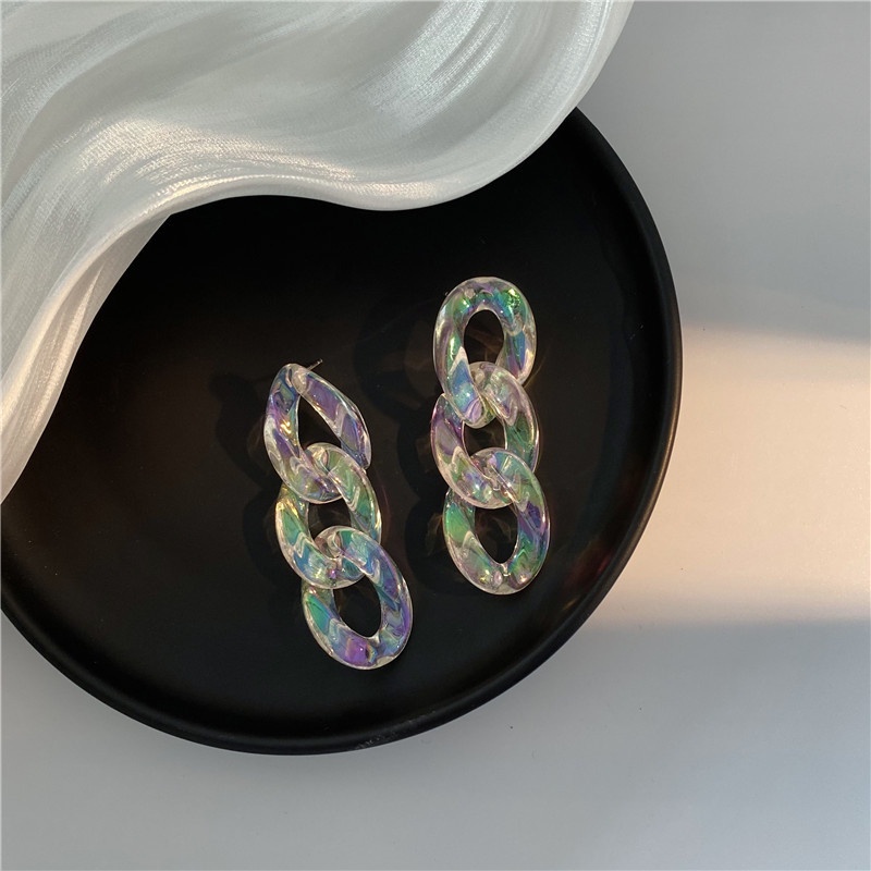 [Fashion Korean Transparent Acrylic Chains Stud Earrings ] [Ladies Elegant Studs Earrings] [Korean INS Simple Style Bridal Wedding Party Ear Jewelry]