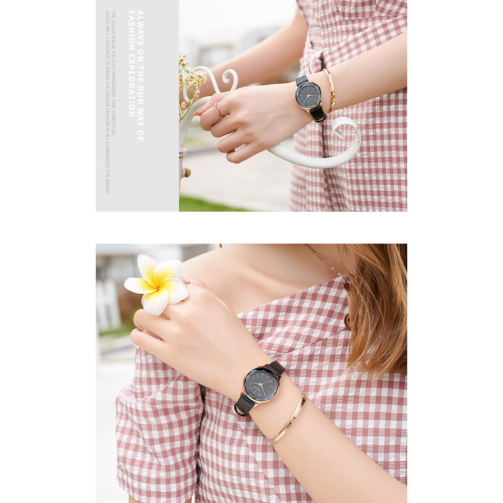 Đồng hồ nữ Julius JA-1254 dây da | Julius Official