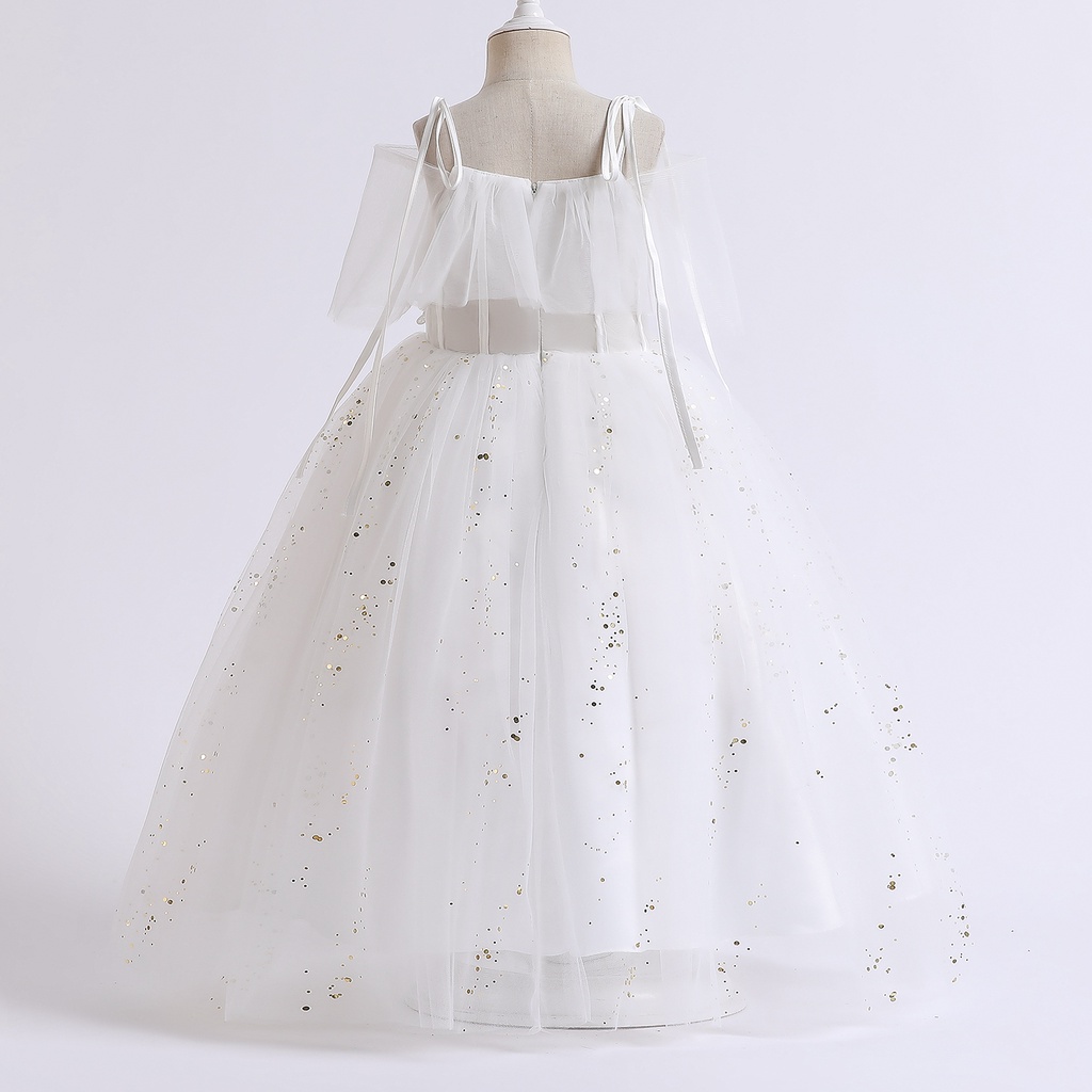 Đầm Công Chúa Dáng Dài Phối Ren Thời Trang Mùa Hè Cho Bé Gái 10 12 Tuổi