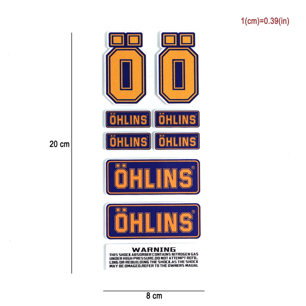 Nhãn dán OHLINS L093 chống nước trang trí xe mô tô