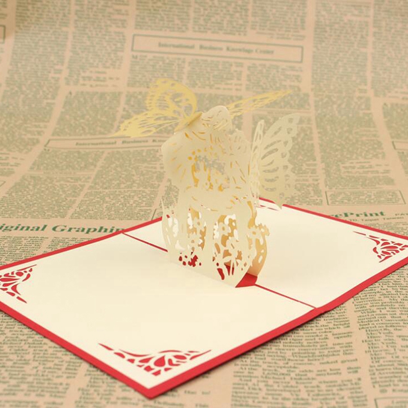 Thiệp họa tiết bướm 3D tự làm dễ thương để tặng quà Valentine