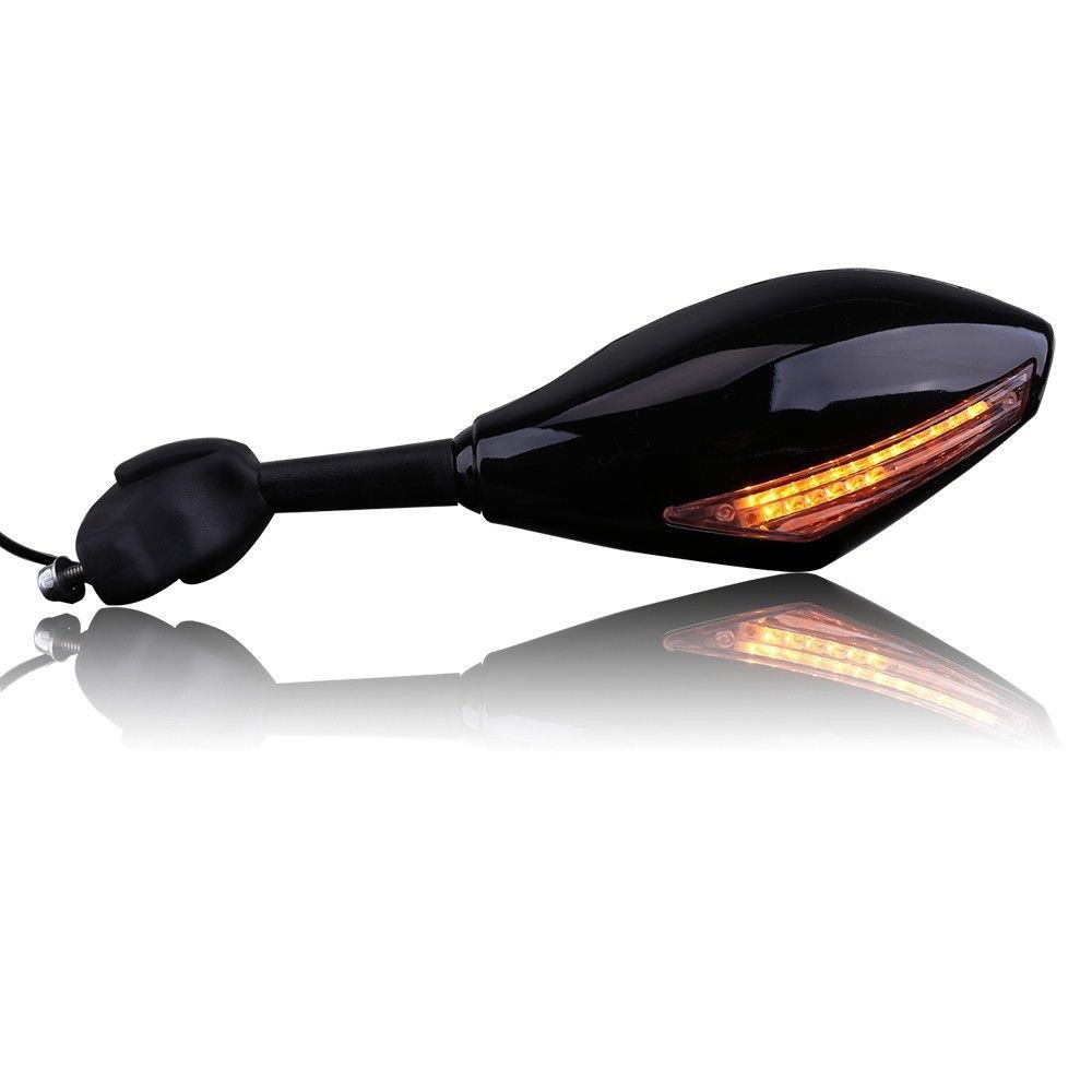 Gương chiếu hậu tích hợp đèn LED báo tín hiệu xi nhan dành cho xe máy