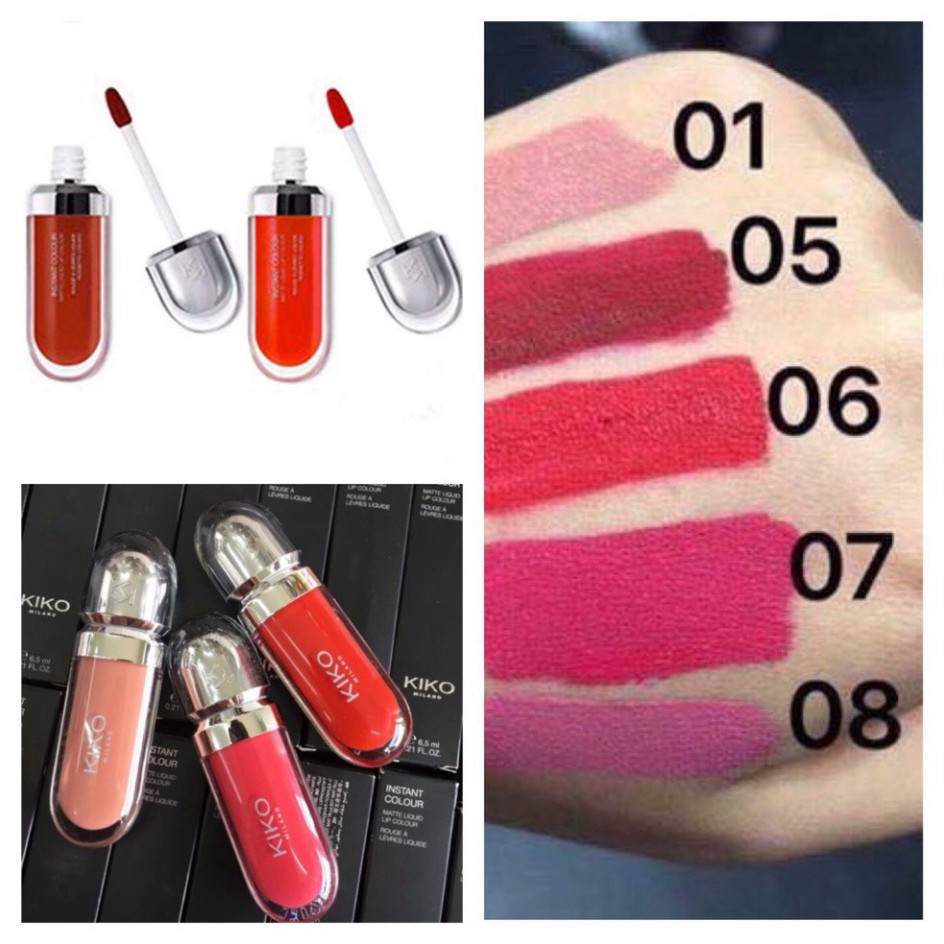 Thanh lý Son kem lì Kiko Instant Colour Matte Liquid Lip Colour 6.5ml Nội địa Pháp I2