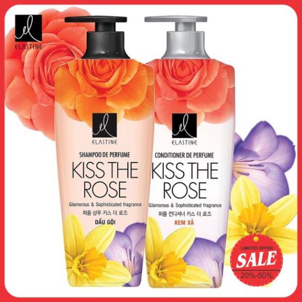 Combo Gội + Xả Double Rich Elastine Kiss The Rose 600g/ 1 chai