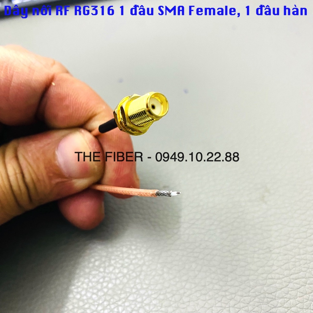 Dây nối RF 50Ohm RG316 1 đầu SMA Cái SMA-KY, 1 đầu hàn