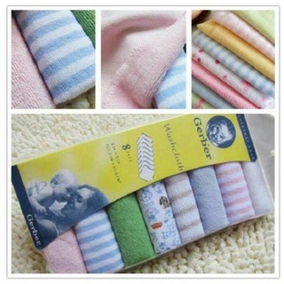 Set combo 8 khăn mặt gerber đa năng cho bé, khăn mặt bông gerber siêu mềm