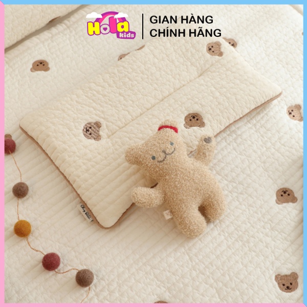 Gối Mỏng Chữ Nhật Họa Tiết Gấu Chezbebe