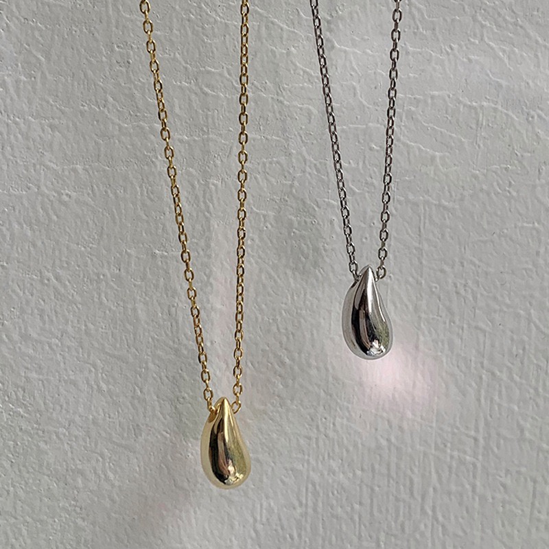 Vòng cổ titan nữ không gỉ mạ vàng 18k hình giọt nước basic  Her Accessories CT27