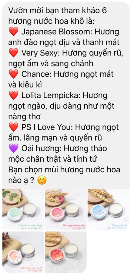 Nước hoa khô Nàng Hương