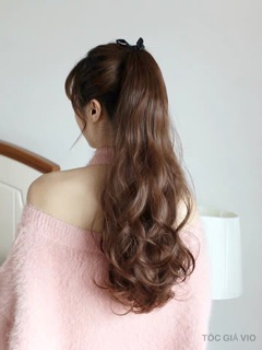 (ĐỌC KĨ MÔ TẢ) - [CAO CẤP] <HÌNH THẬT>TÓC CỘT XOĂN LỌN DÀI 65CM 180G-C60