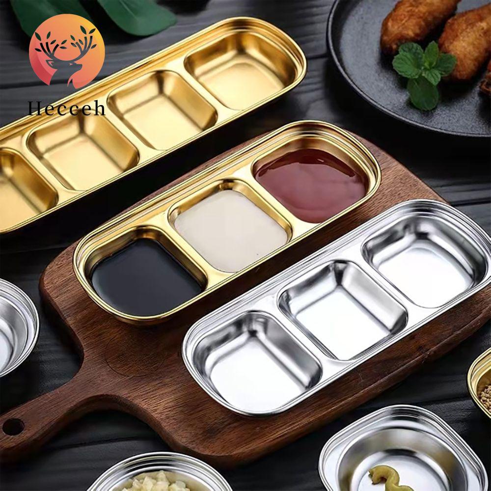 Đĩa Nhỏ Đựng Nước Sốt Bằng Thép Không Gỉ Chia Ngăn Tiện Lợi
