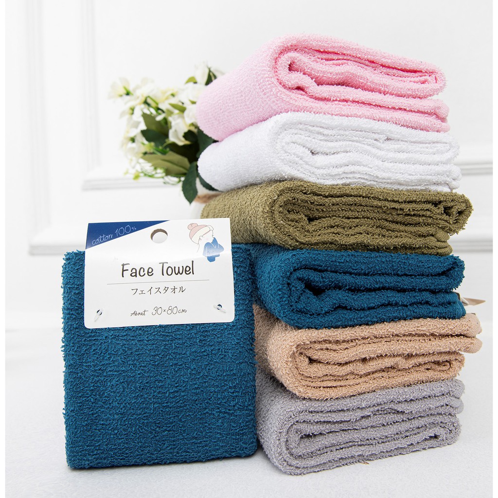 💖💖Combo Khăn mặt, khăn tắm - 100% cotton xuất Nhật (khăn mặt 30x80 cm, khăn tắm 50x100 cm)