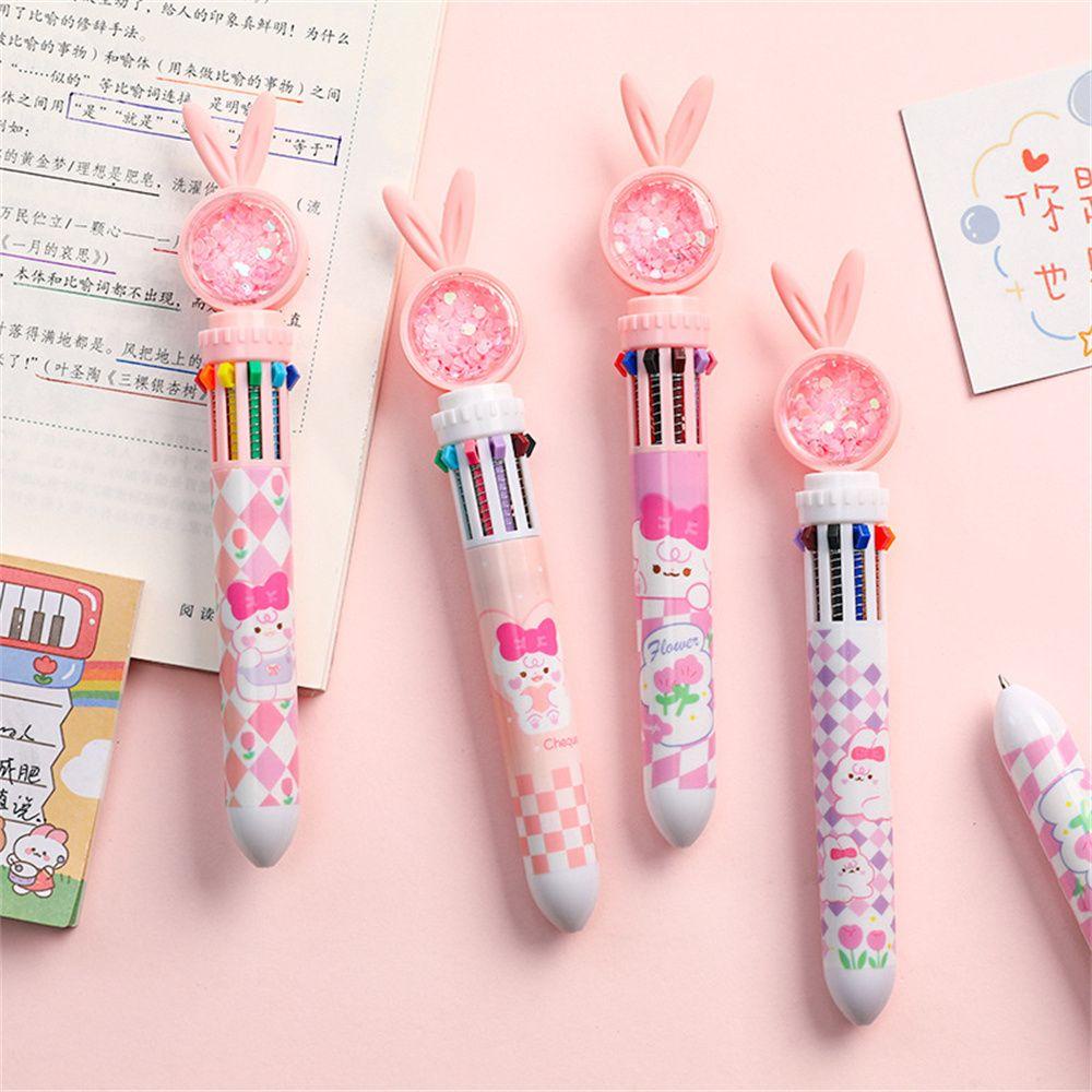 Bút Gel Kim Tuyến Họa Tiết Thỏ Hoạt Hình 3D