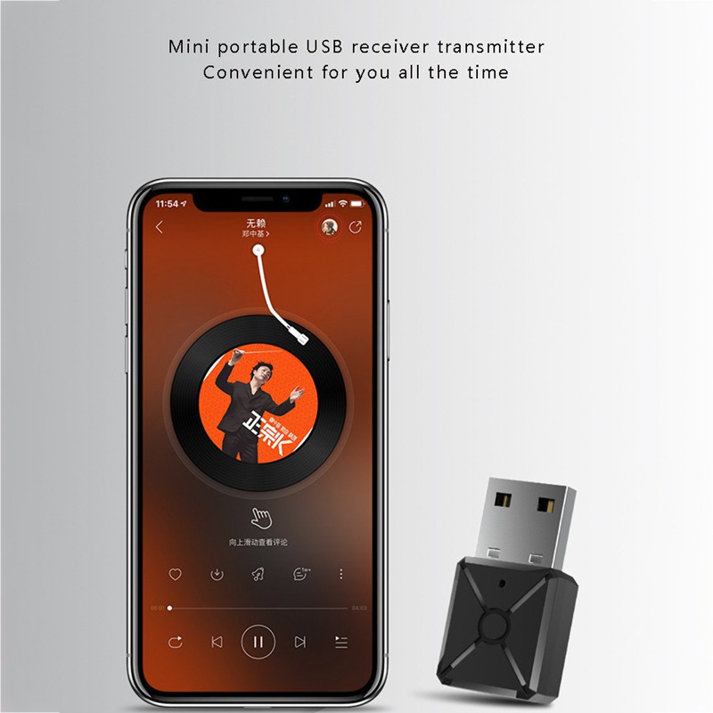 USB Bluetooth 5.0 Wireless Audio Transmitting and Receiving Adapter