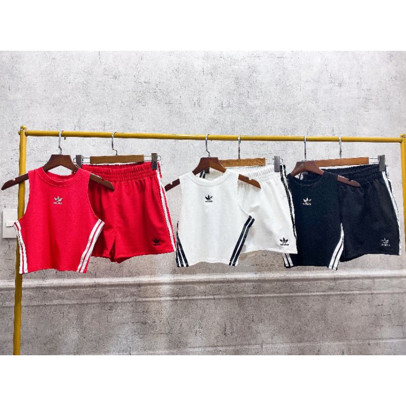Best seller- Áo thun crop top Das Originals three stripe croptop yoga, thể thao
