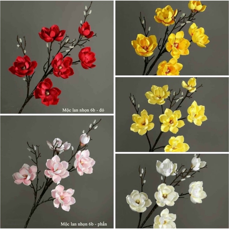 hoa mộc Lan giả cành 6 bông - dài 120 Cm - hoa lụa