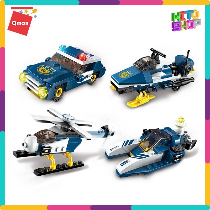 Đồ Chơi Xếp Hình Thông Minh Lego Cho Trẻ Từ 6 Tuổi Qman 1801 - Máy Bay Trực Thăng Quân Sự 381 Mảnh Ghép