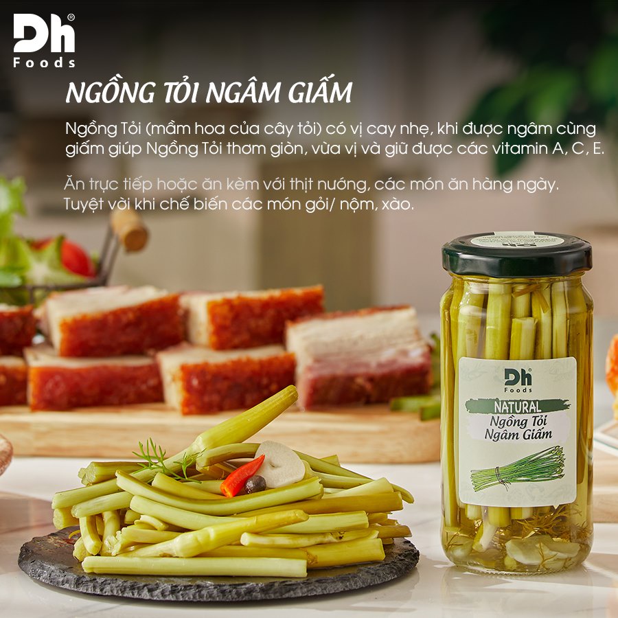 Rau Củ Ngâm Giấm Natural DH Foods Tỏi/Hành/Ớt Xiêm Xanh/Ớt Chỉ Thiên/Cà Pháo/Ngồng Tỏi/Nấm Đùi Gà Vị Truyền Thống