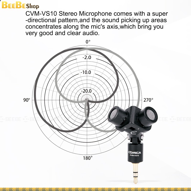 Comica CVM-VS10 - Mic Thu Âm Stereo XY Cho GoPro, DSLR Camera