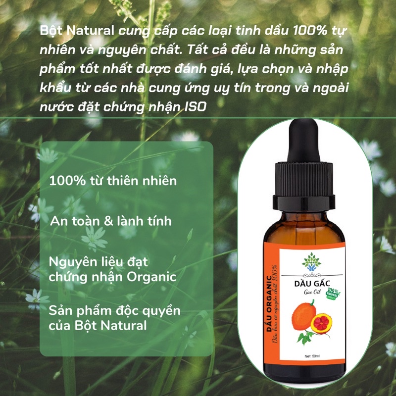 Dầu gấc nguyên chất 100%  - Gac Oil  Organic 10ml-50ml | Bột Natural