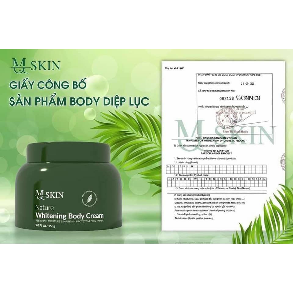 [Chính hãng] Kem body tinh thể diệp lục MQ Skin Mẫu Mới - Kem body diệp lục MQSkin