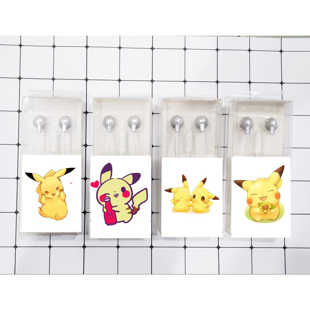 tai nghe pikachu TNGI28 tai nghe dán cute tai nghe dễ thương