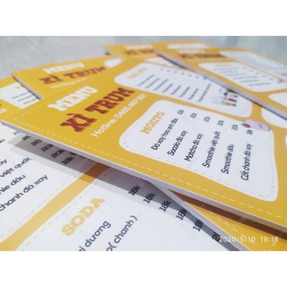 IN 4 tấm MENU format 5mm