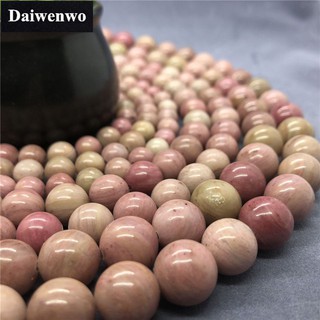 Vòng cổ chuỗi hạt Rhodochrosite tự nhiên 4-12mm hình tròn DIY