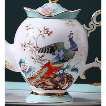 Bộ Ấm Pha Trà Sứ Xương. Bộ tách pha trà sứ xương cao cấp kèm hộp quà tặng vali.