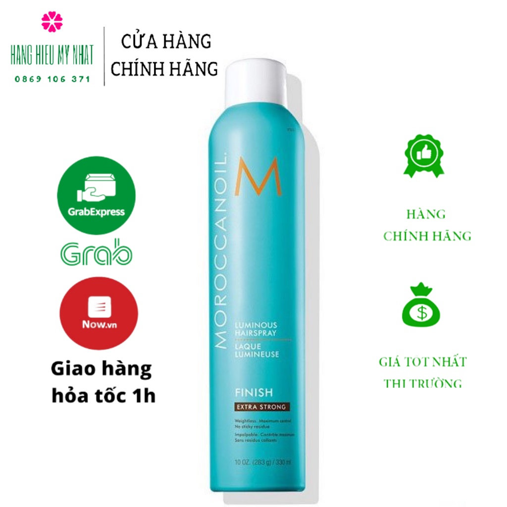 Gôm xịt giữ nếp tóc linh hoạt Moroccanoil Finish Luminous 330ml