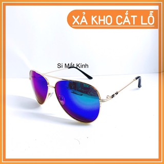 Kính Mát Thời Trang Tráng Gương Xanh Biển Kiểu Dáng Chéo Phi Công