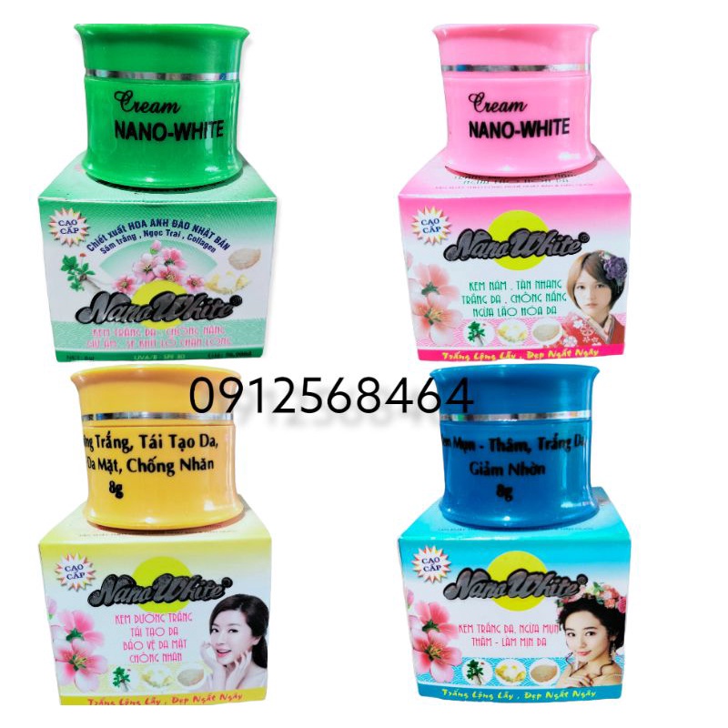 Kem Nano White Dưỡng Trắng Da Nám Tàn Nhang 4 Màu