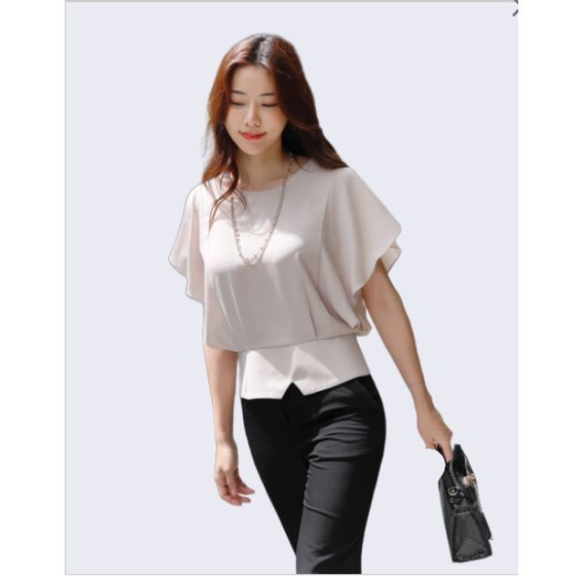ZERASY - Áo kiểu bo eo cài nút sau lưng kiểu cách