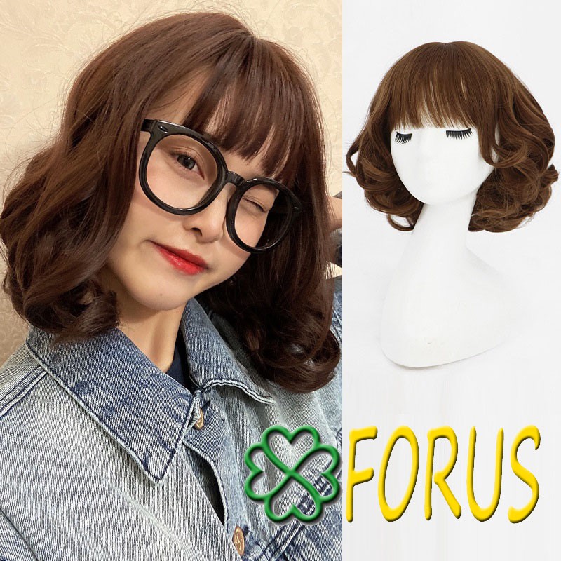 Tóc giả nguyên đầu xoăn ngắn, tóc bộ xoăn ngắn 406 Sỉ 120k