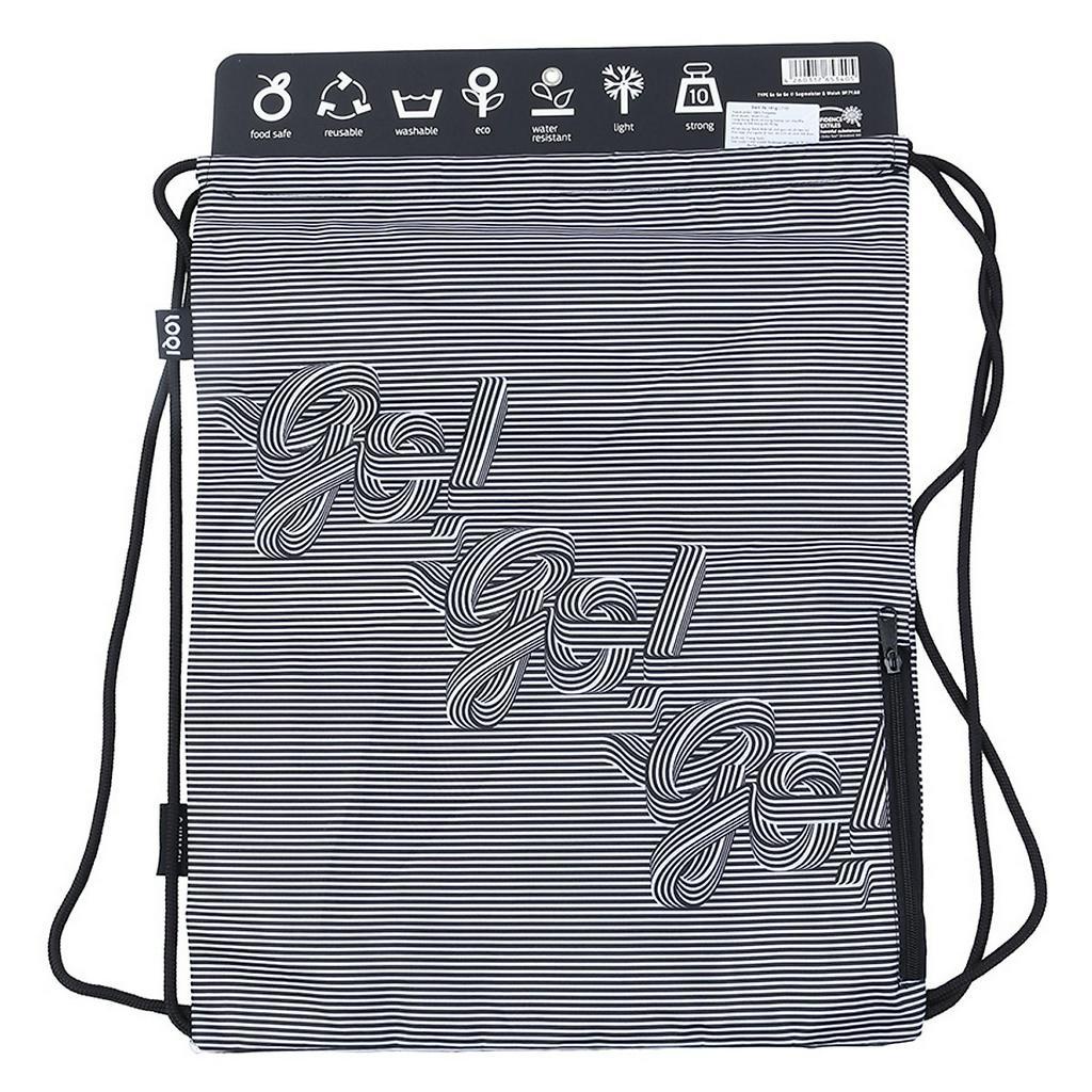 Balo Đa Năng Hình Sọc Đen Trắng Loqi (43 x 34 cm)